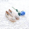 BALLET LACE FLAT SHOES WITH SWAROVSKI CRYSTAL - GREY