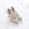 MADEMOISELLE LACE POINTED HEELS 9CM WITH SWAROVSKI CRYSTAL - BABY BLUE