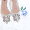 COCO LACE POINTED HEELS 5CM WITH PEARL CRYSTAL - WHITE