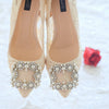 COCO LACE POINTED DOUBLE PLATFORM HEELS 12CM WITH PEARL CRYSTAL - NUDE