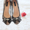 CHANTILLY LACE DOUBLE PLATFORM HEELS 12CM WITH RIBBON PEARL CRYSTAL - BLACK
